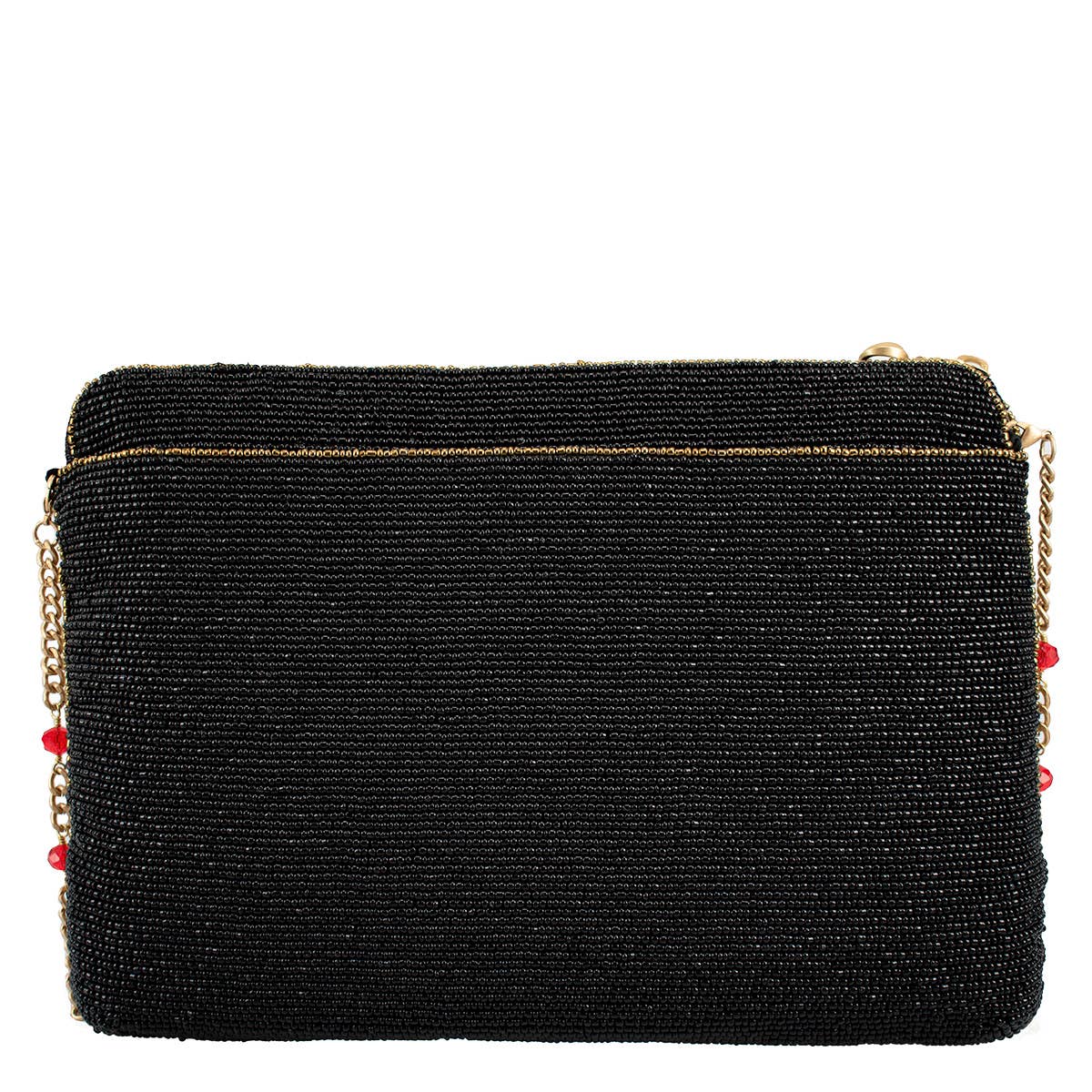 Holiday Magic Santa Beaded And Embroidered Crossbody Handbag