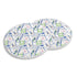 Round coasters with Mahjong cards featuring letters and pictures on a white background