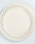 White Basketweave Dinner Paper Plates