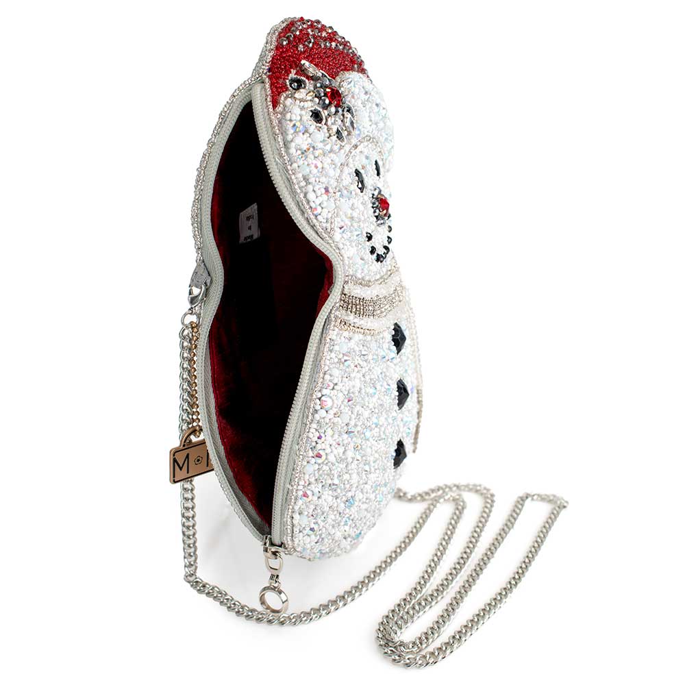 Ice Breaker Beaded Snowman Crossbody Handbag