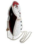 Ice Breaker Beaded Snowman Crossbody Handbag