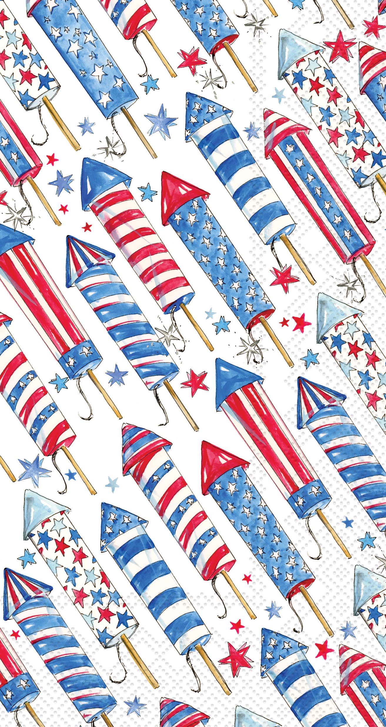 Patriotic Rockets Paper Guest Towels