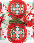 Red Basketweave Dinner Paper Plates