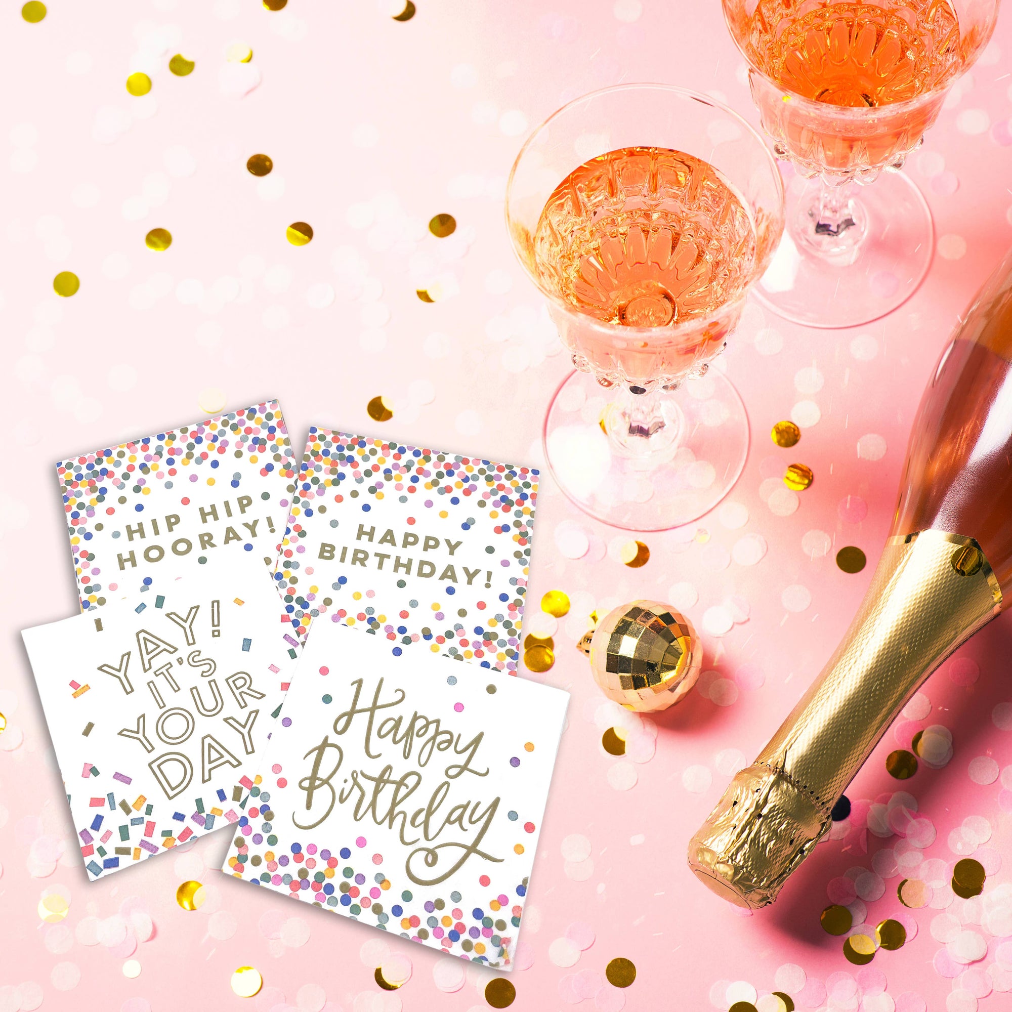 Birthday Cocktail Napkins | Happy Birthday (Script) - 20ct