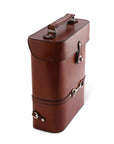 Premium Genuine Leather Double Wine Bottle Carrier / Tote with Bit Design
