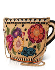 Tea Party beaded and embroidered crossbody bag