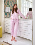 Scalloped Pajama Set Long - Light Pink Chintz