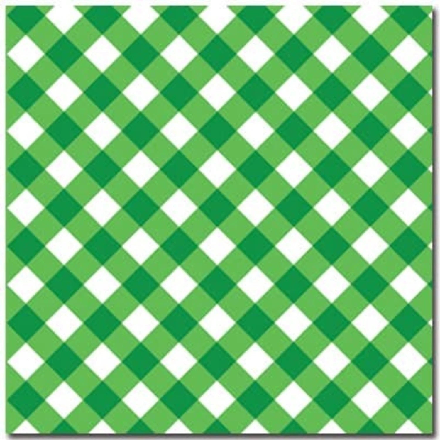 Green Gingham Paper- Sold by the Sheet