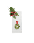 Christmas Boxwood Wreath Linen Towel