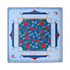 Design template with floral pattern on a blue background