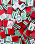 Nantucket tiles in reds, green, and blues.