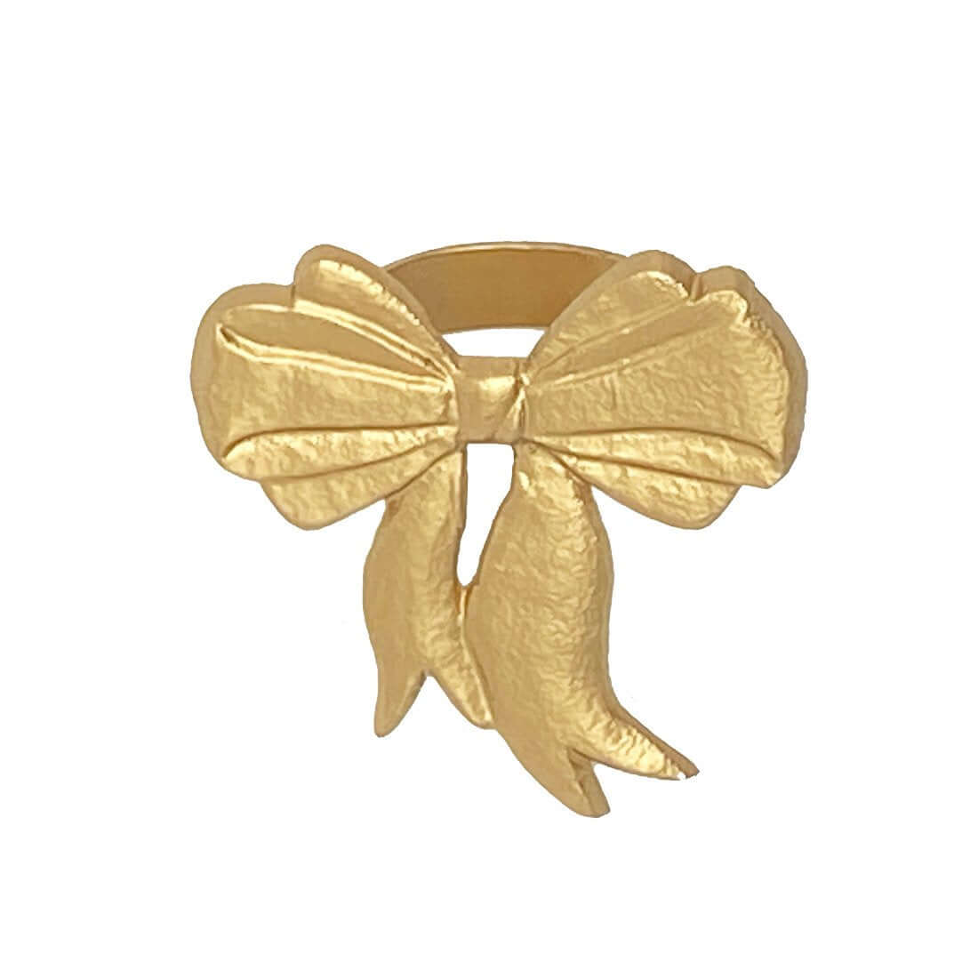 Gold Block Bow Napkin Ring