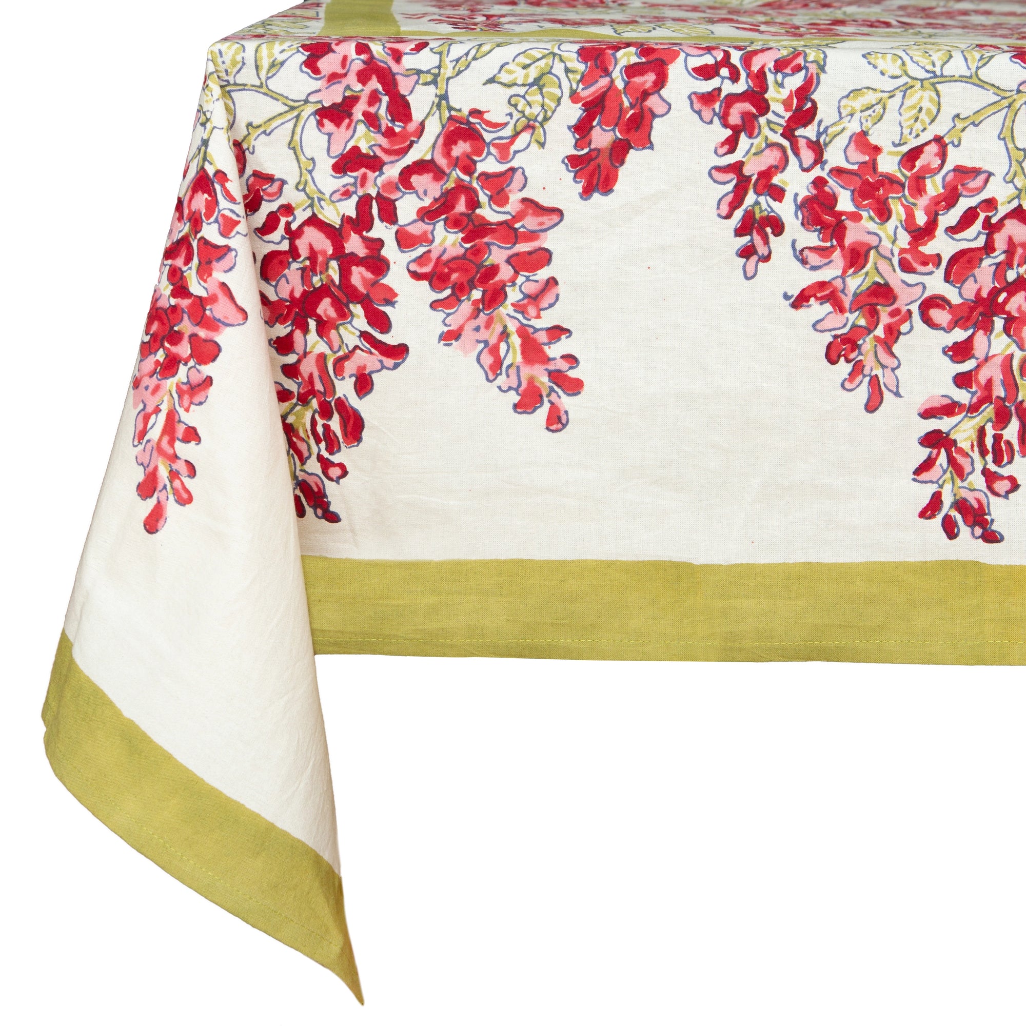 Wisteria Pink &amp; Green Tablecloth