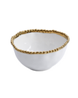 White and Gold Beaded Small Bowl