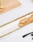 White and Gold Beaded Cracker Tray