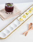 White and Gold Beaded Deviled Egg Tray