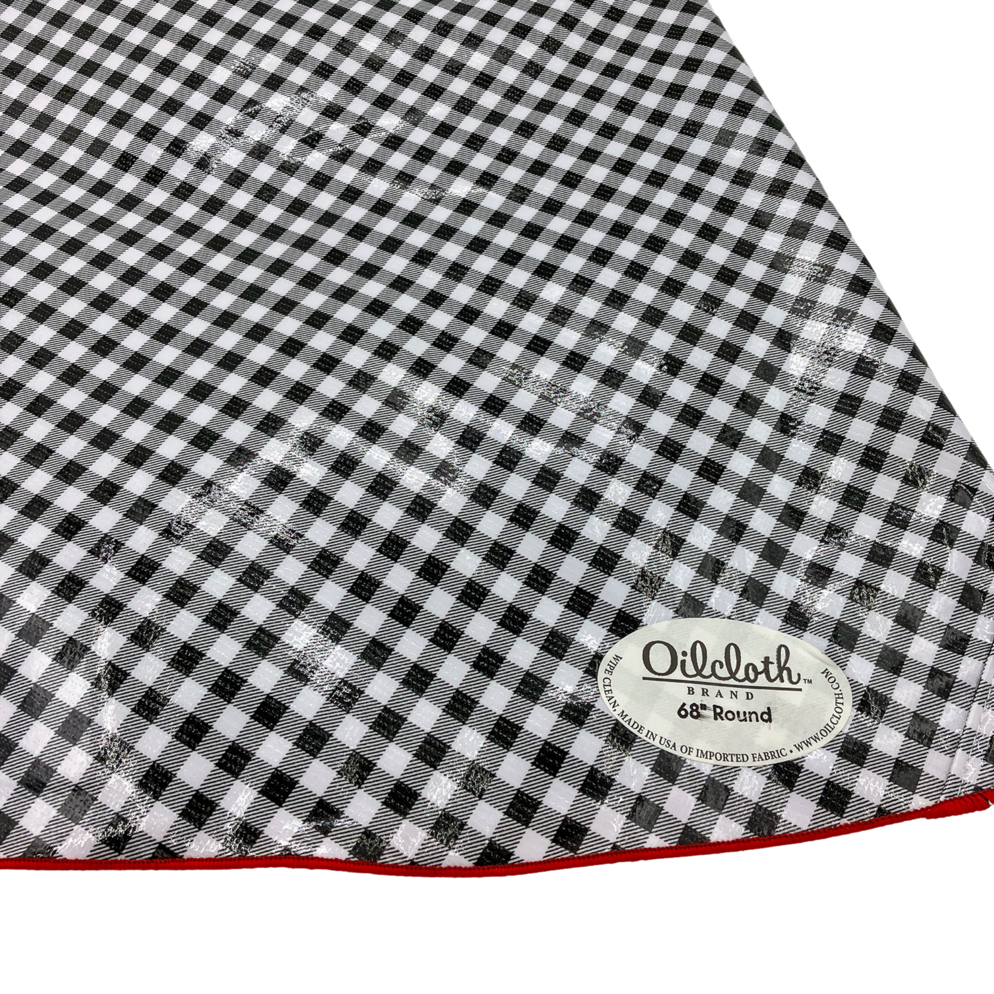 Black Gingham Round Tablecloth
