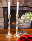 Small Gold Bamboo Candlestick - Set of 2